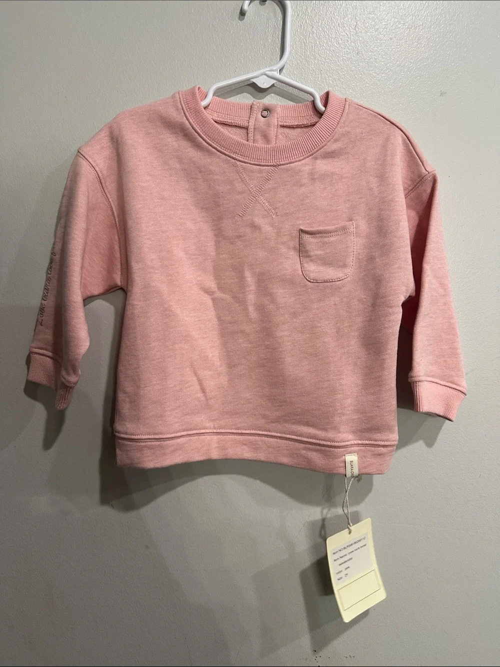 Blara Organic House 2Y Pink Organic Cotton Crewneck Sweatshirt NWT